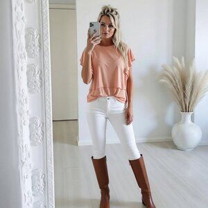 Vince Camuto Flutter Sleeve Tshirt Top